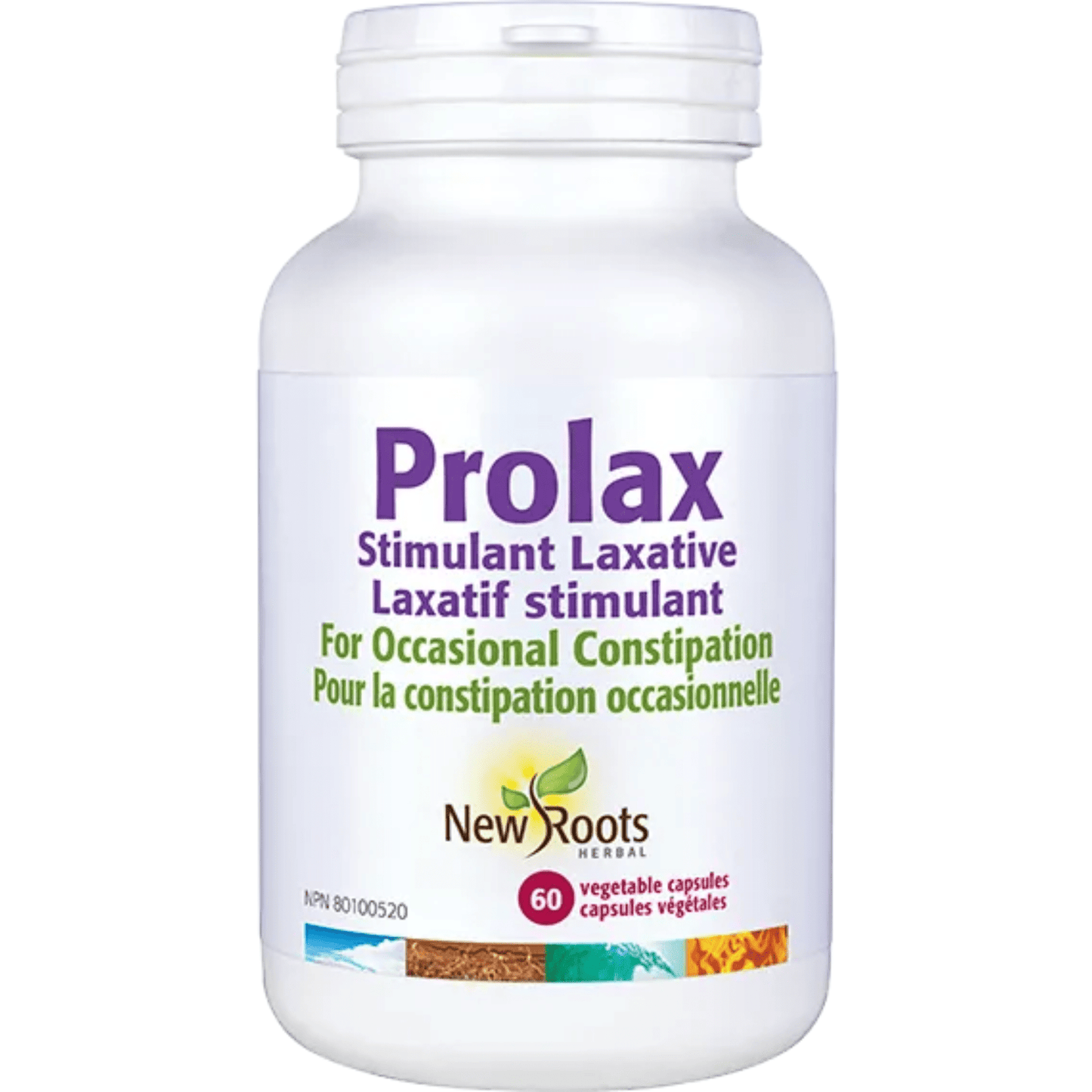 New Roots Prolax, Natural Herbal Stimulant Laxative for Occasional Constipation Relief, 60 Vegetable Capsules