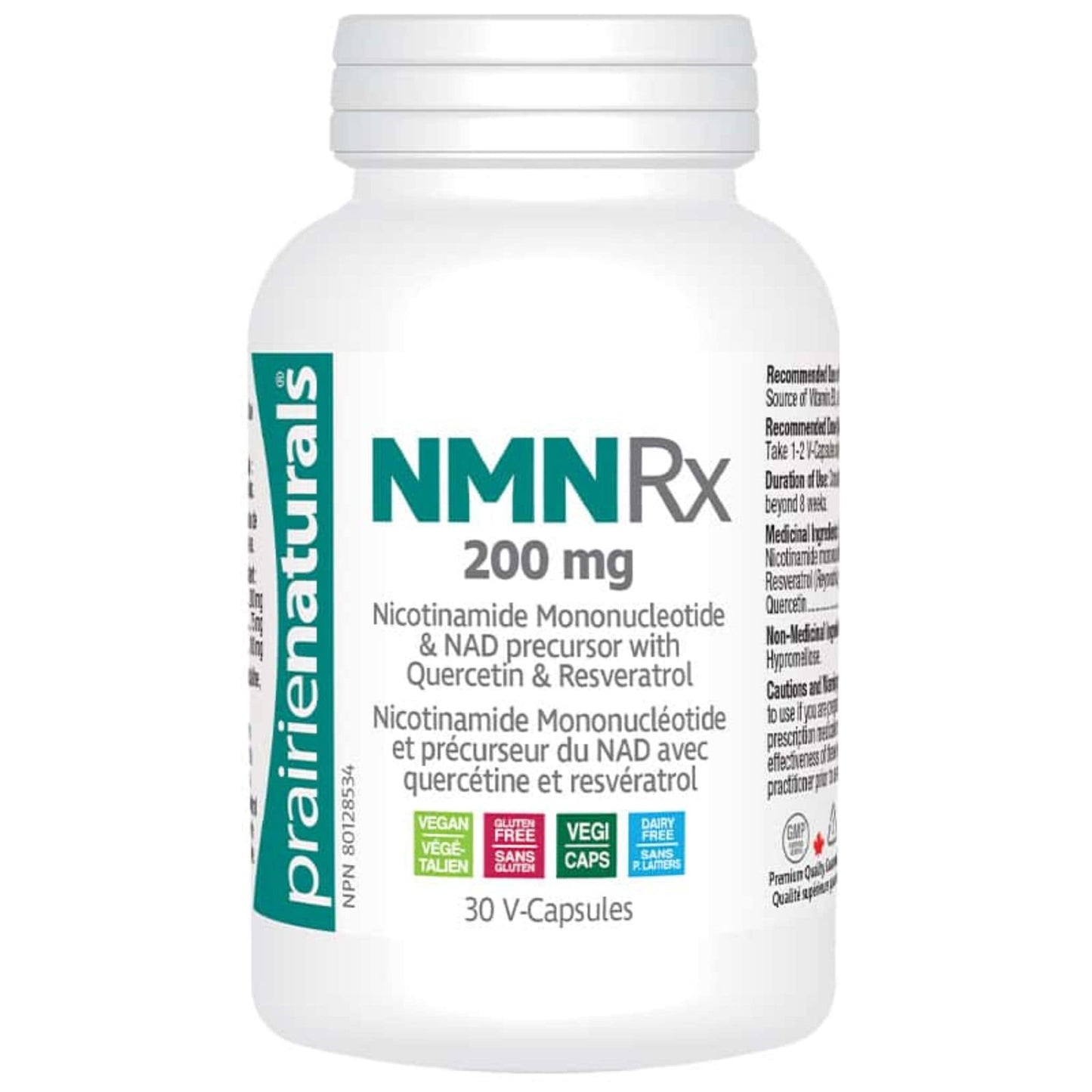30 Vegetable Capsules | Prairie Naturals NMNRx 200mg