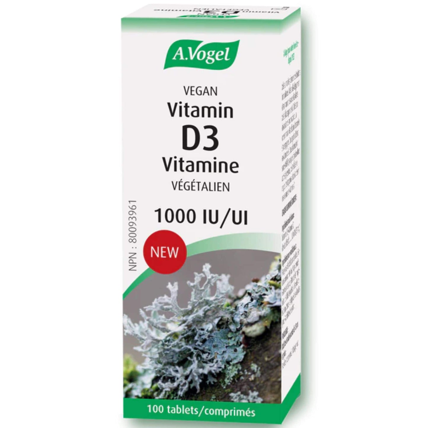 100 Tablets | A.Vogel Vitamin D3 1000 IU
