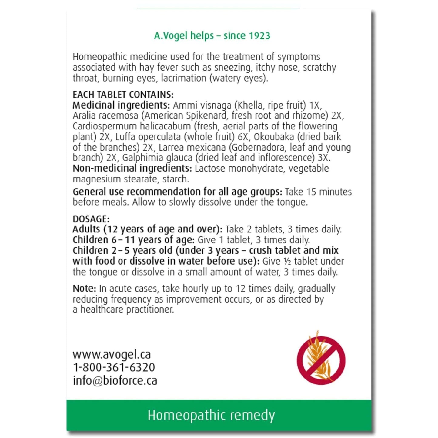 120 Tablets | A.Vogel Allergy Relief