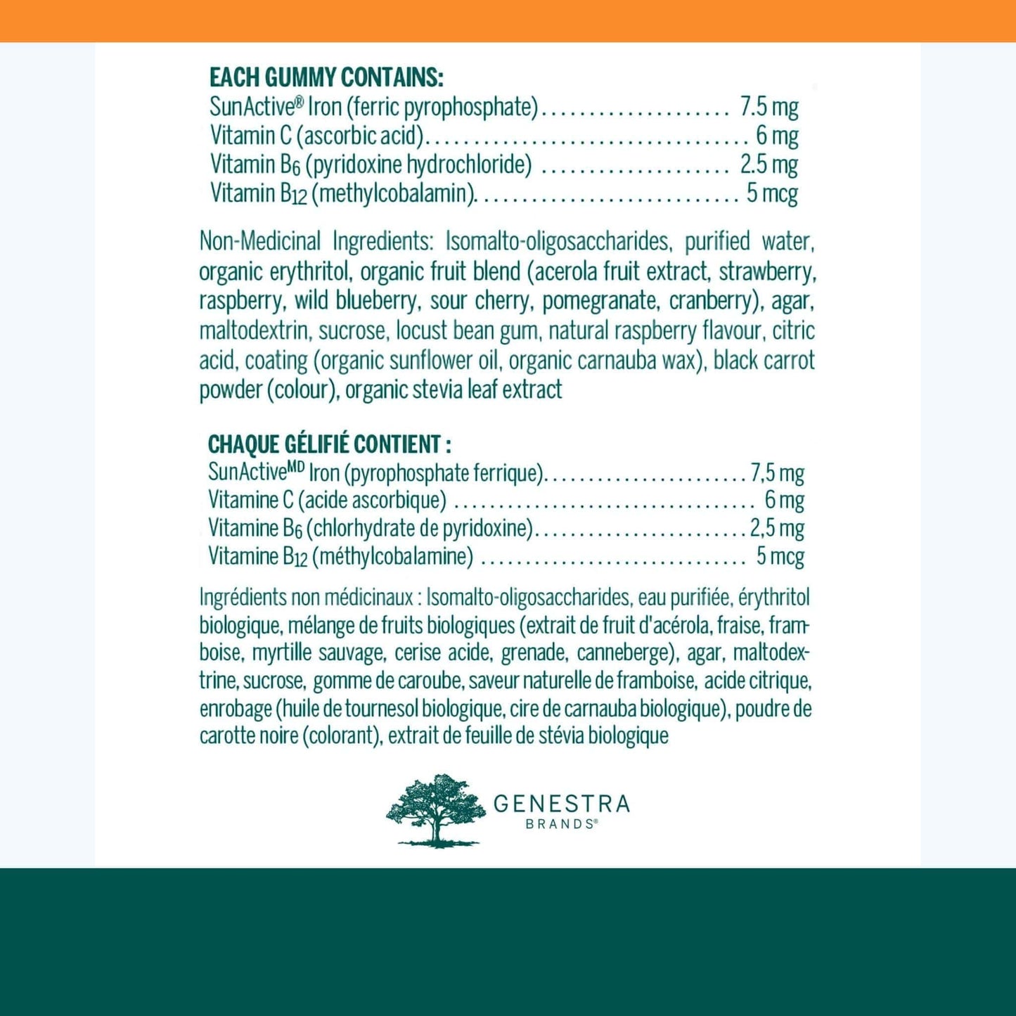 Natural Raspberry Flavour, 60 Gummies | Genestra Brands Iron Plus Gummies