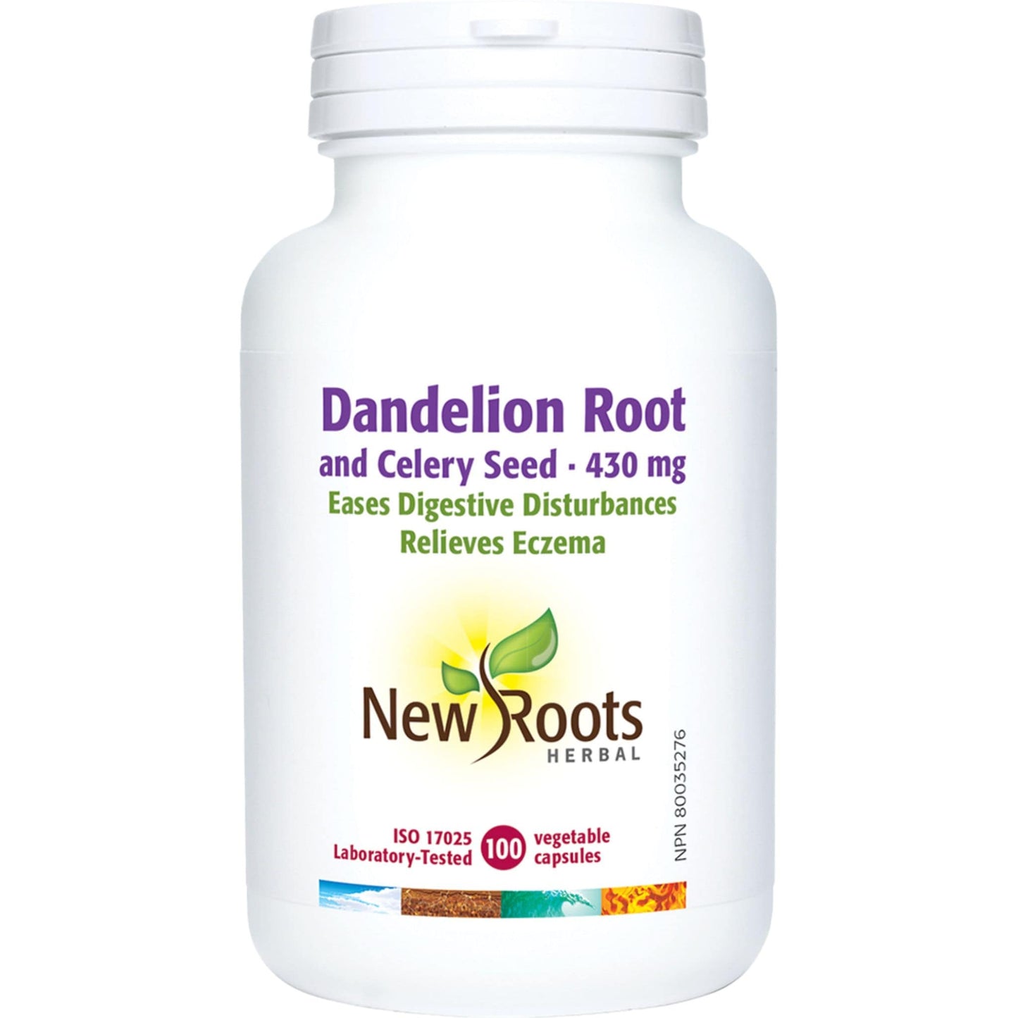 100 Vegetable Capsules | New Roots Dandelion Root and Celery Seed 430 mg