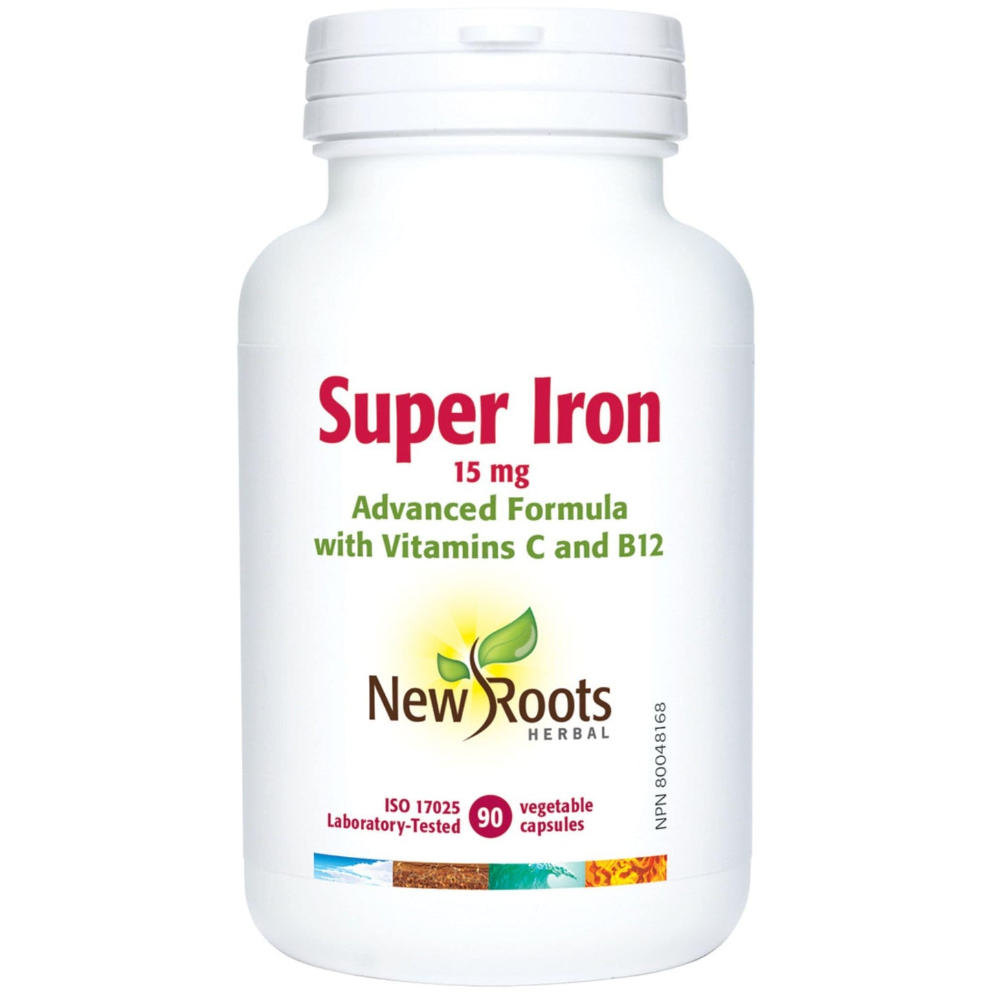 90 Vegetable Capsules | New Roots Herbal Super iron 15mg