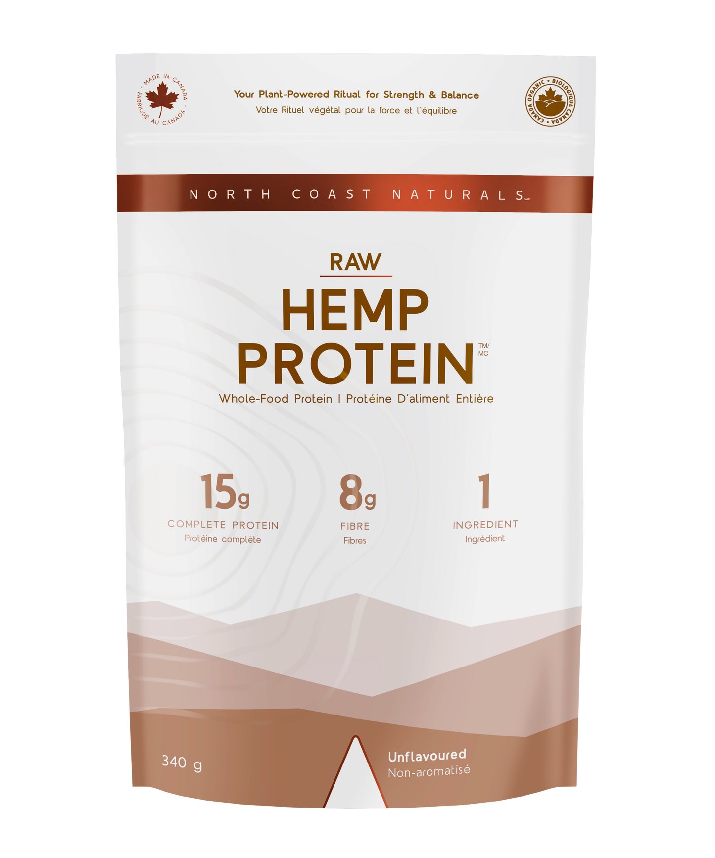 340g Unflavoured | North Coast Naturals Raw Hemp Protein Powder