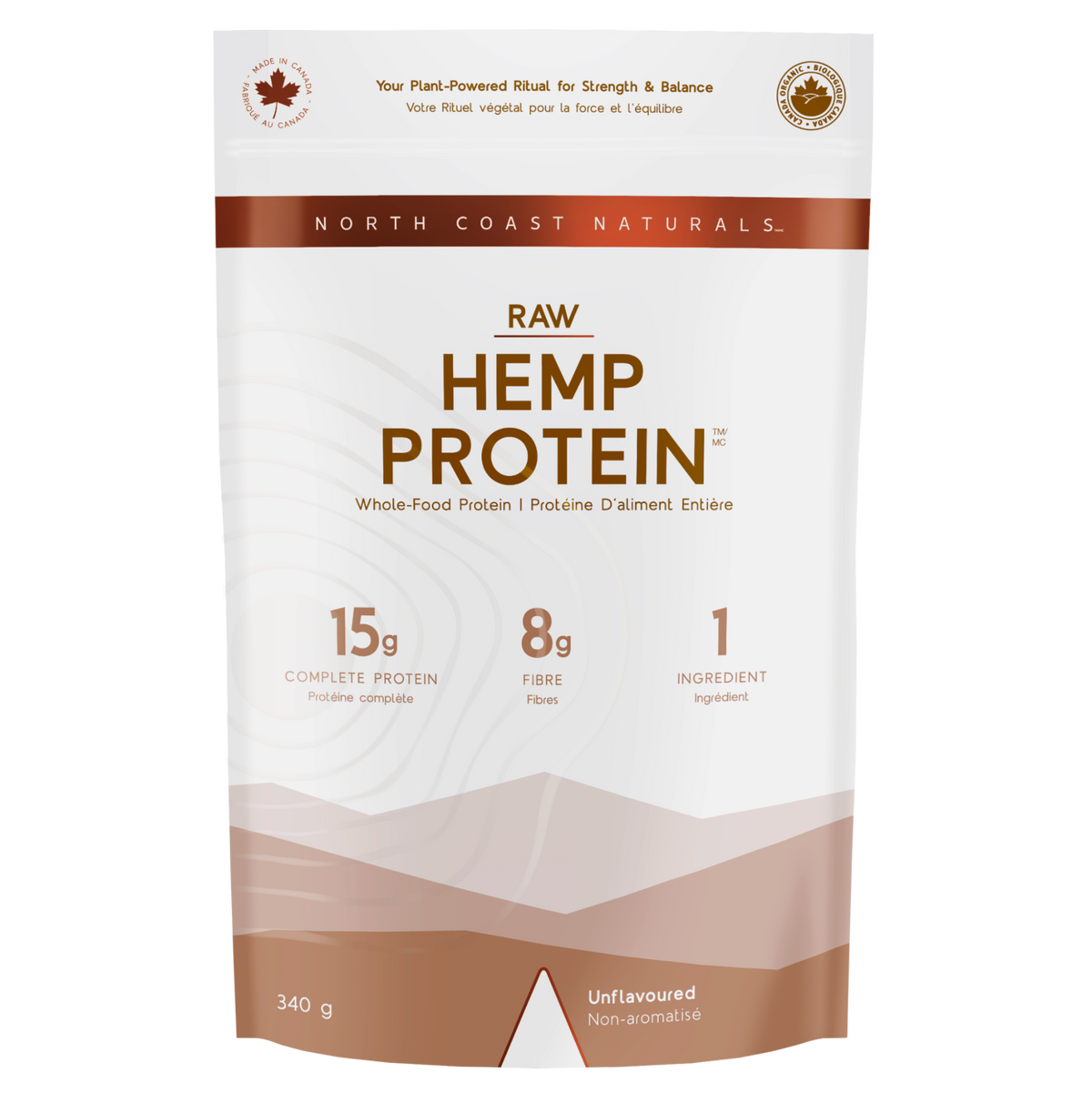 340g Unflavoured | North Coast Naturals Raw Hemp Protein Powder