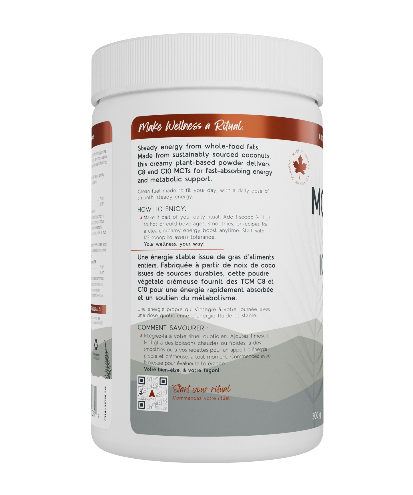 300g Unflavoured | North Coast Naturals Boosted MCT Powder