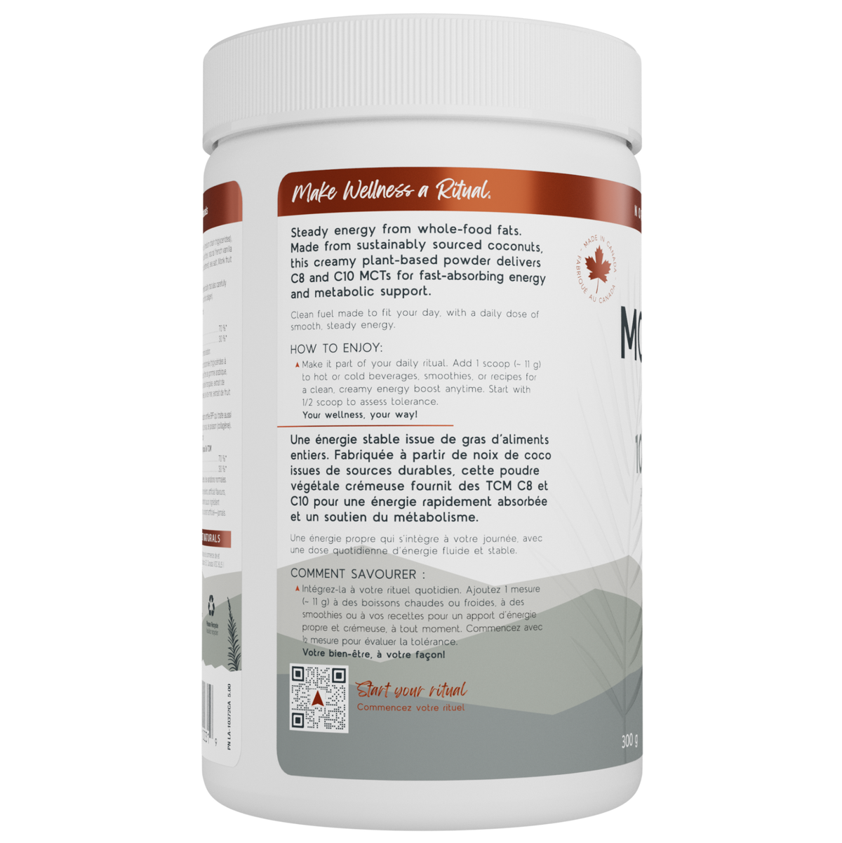 300g Unflavoured | North Coast Naturals Boosted MCT Powder