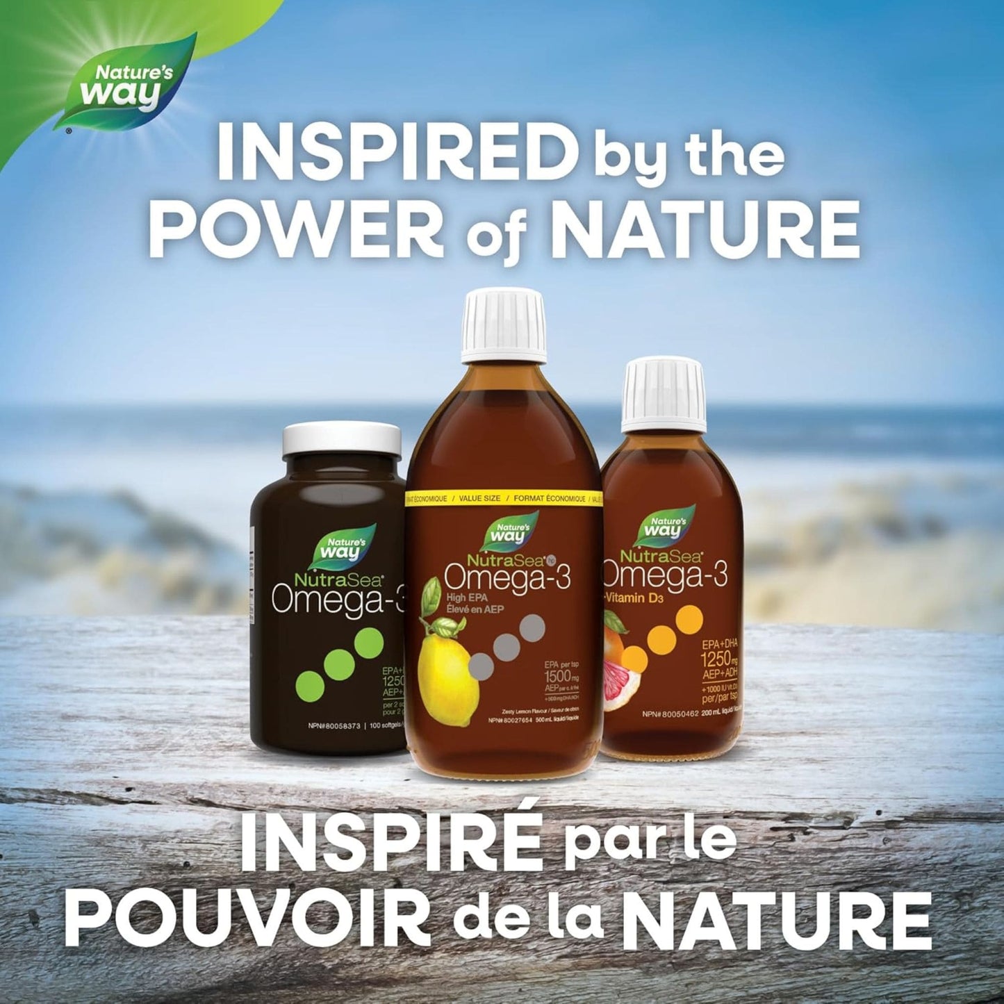 Zesty Lemon, 500mL | Nature's Way NutraSea Omega-3 High EPA 1500 mg