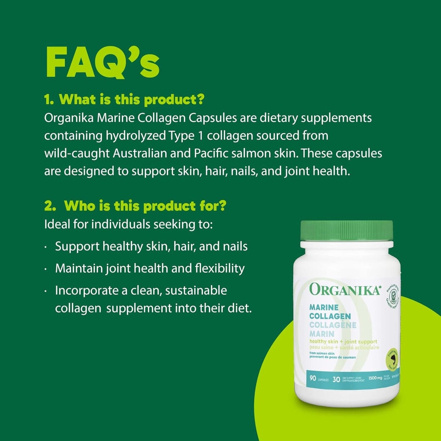 90 Capsules | Organila Marine Collagen 1500 mg