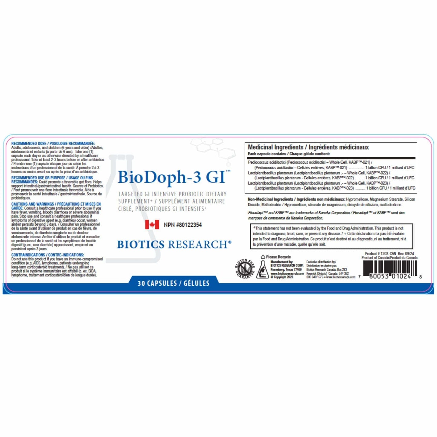 30 Capsules | Biotics Research BioDoph-3 GI