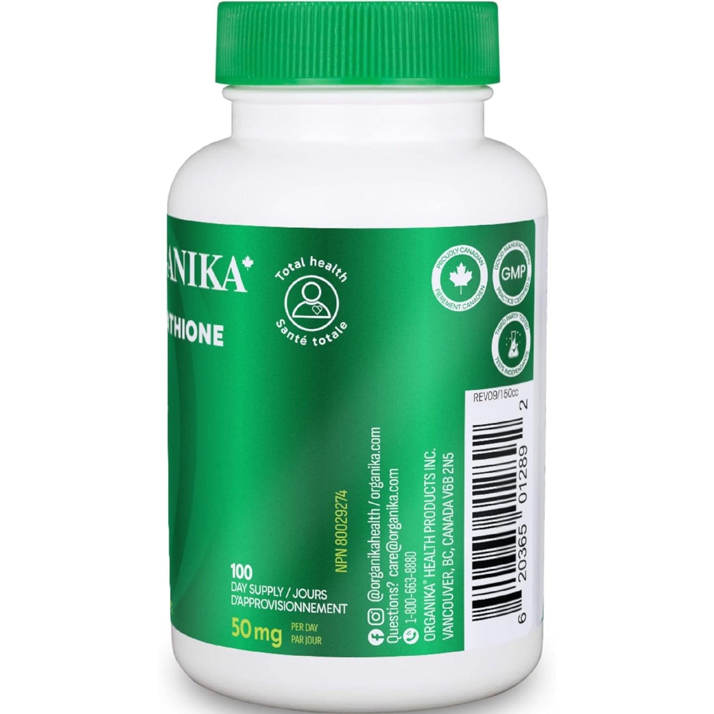 100 Capsules | Organika L-Glutathione