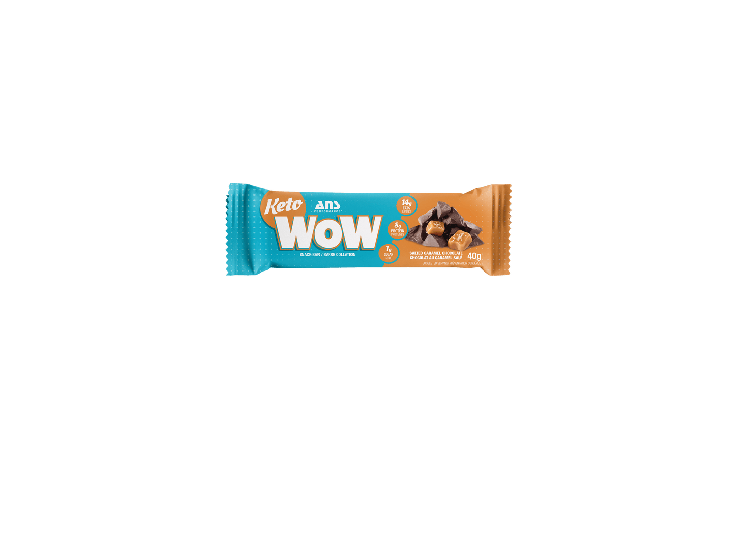 ANS Performance KetoWOW Salted Caramel Chocolate bars box of 12