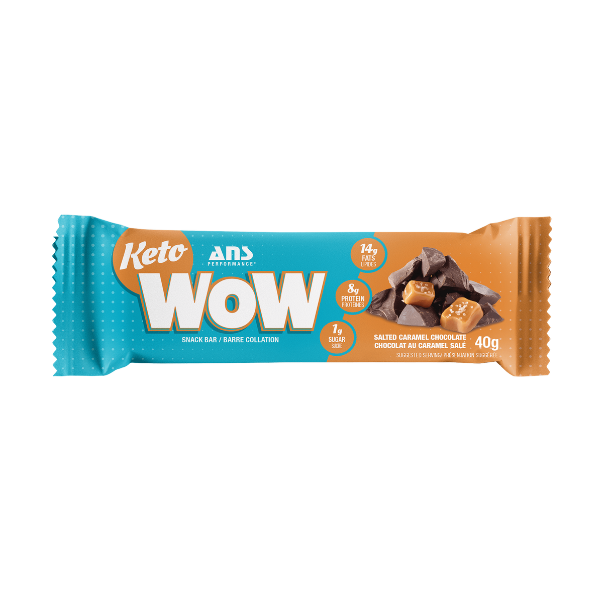 ANS Performance KetoWOW Salted Caramel Chocolate bars box of 12