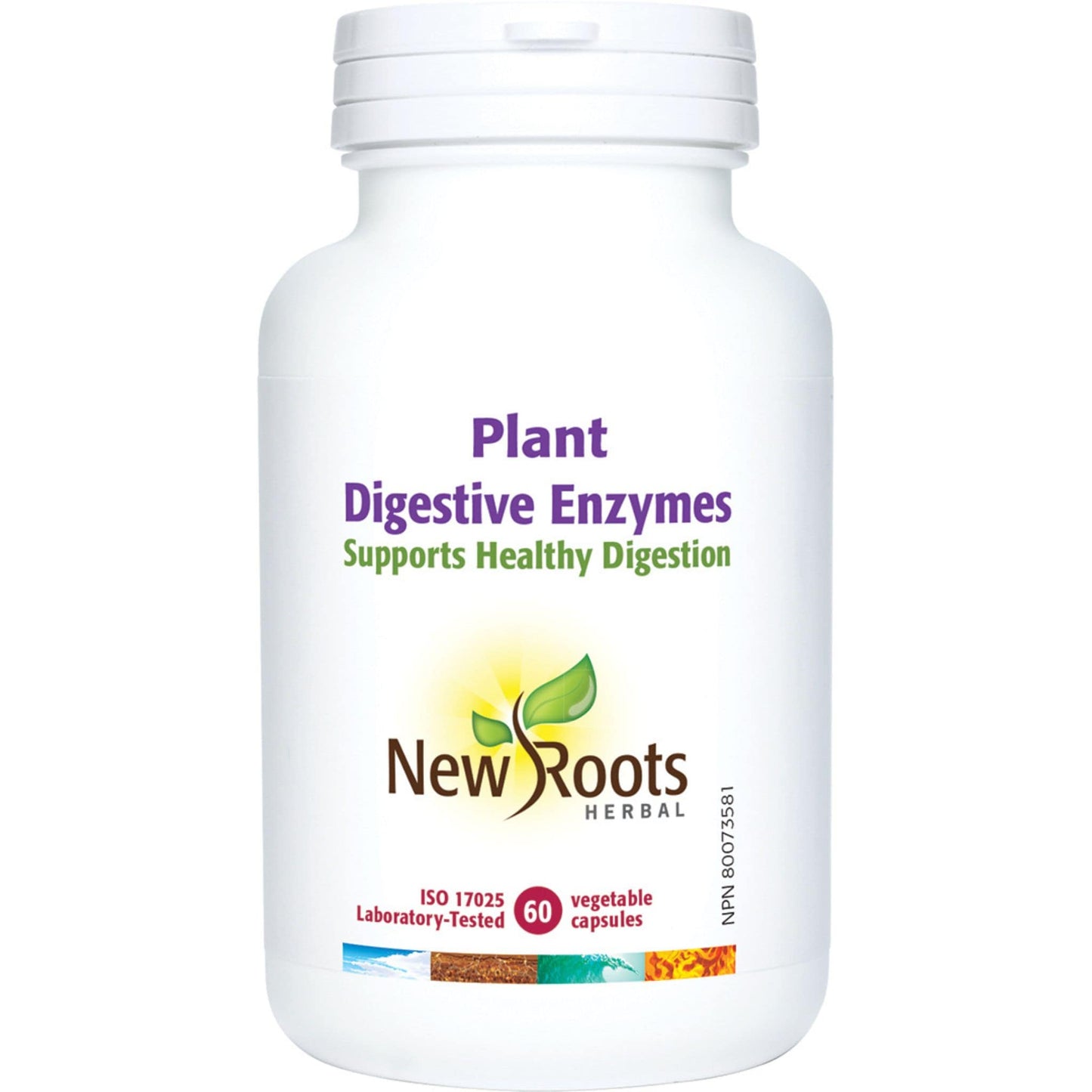60 Vegetable Capsules | New Roots Herbal Plant Digestive Enzymes