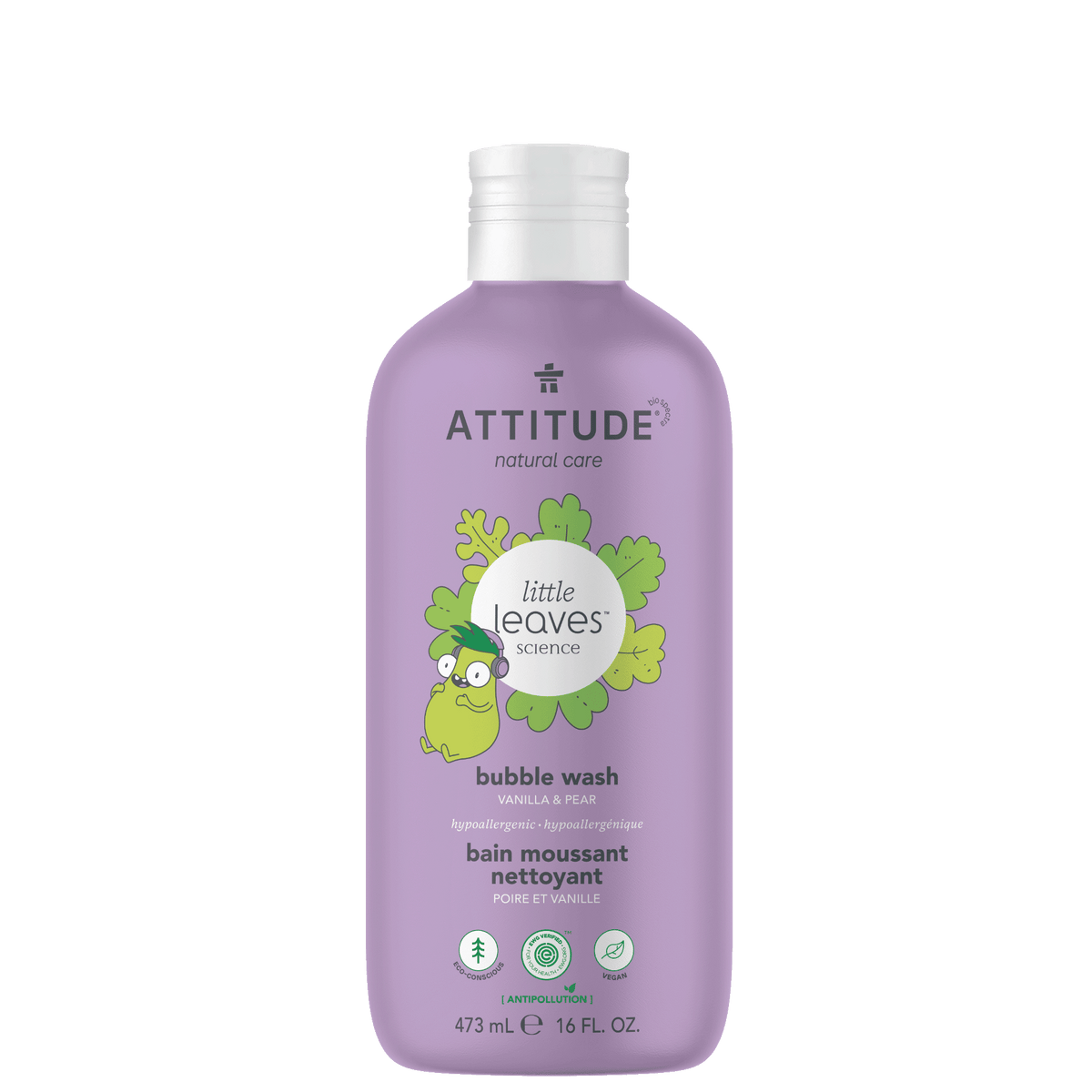 Attitude Little Leaves Kids Bubble Bath Vanilla & Pear 473ml