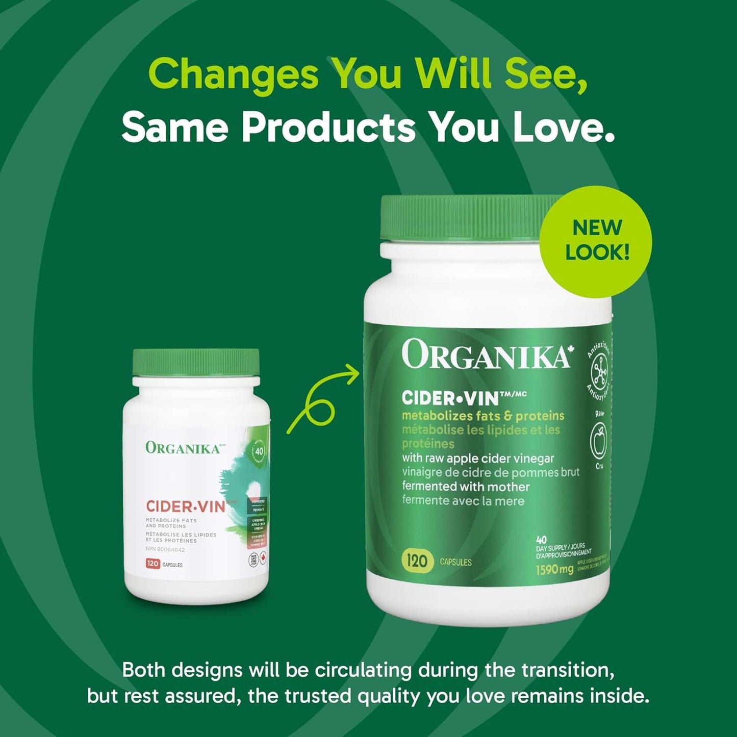 120 Capsules | Organika Cider Vin 1,590 mg