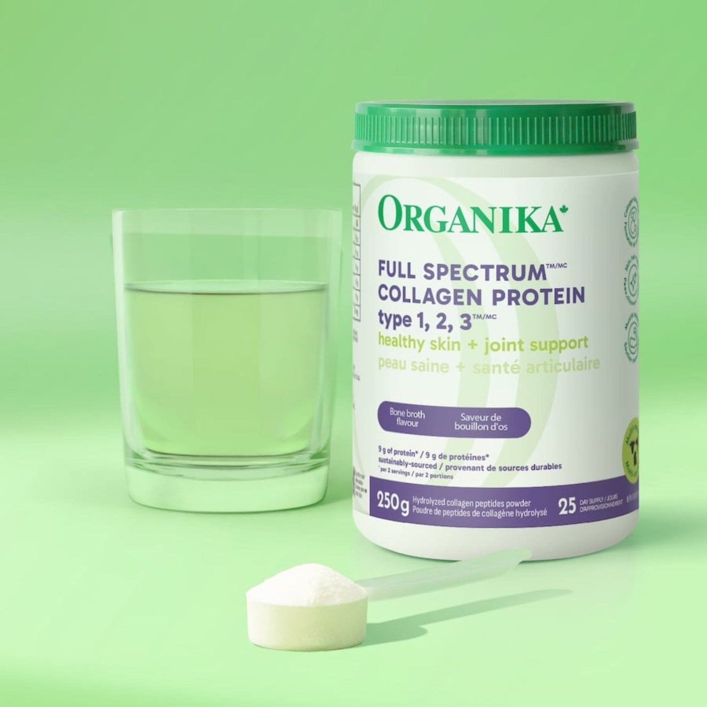 Bone Broth Flavour, 250g | Organika Full Spectrum Collagen Powder Protein type 1, 2, 3