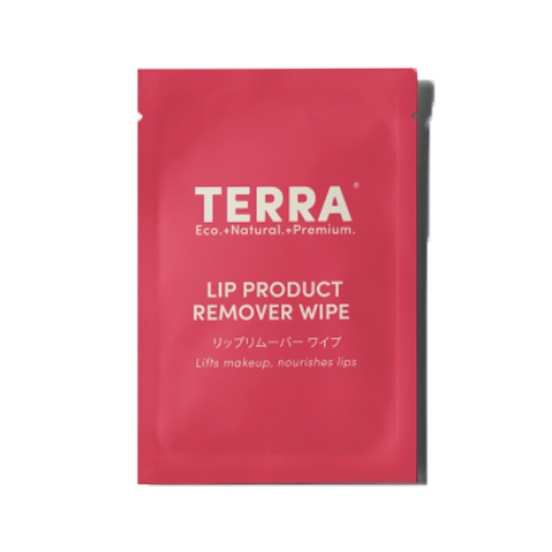 Terra Lip Product Remover Wipes for Long-Wear Lipstick and Stains, with Sweet Almond Oil and Cucumber, 30 Single Sachets