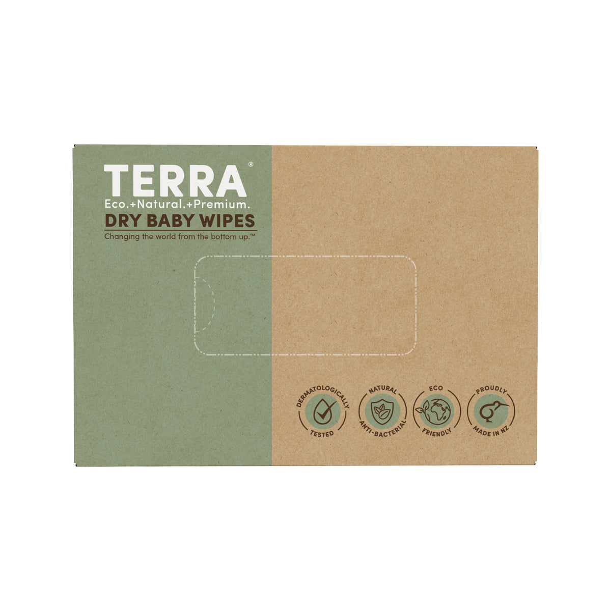 Terra Dry Wipes, Unscented Bamboo Fibre Wipes for Baby and Everyday Use, 48 Wipes