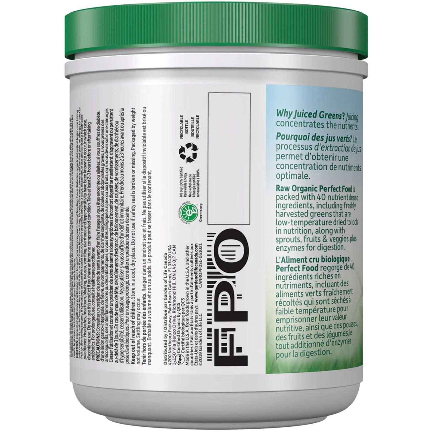 Original, 207g | Garden of Life Raw Organic Perfect Food Powder