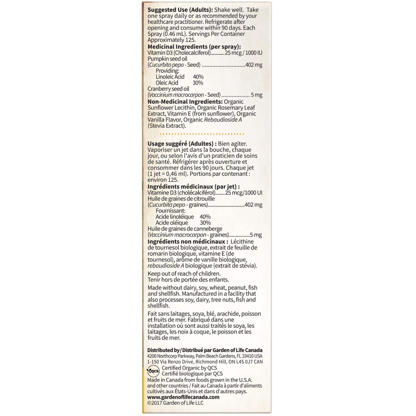 Garden of Life Organics B12 Organic Spray