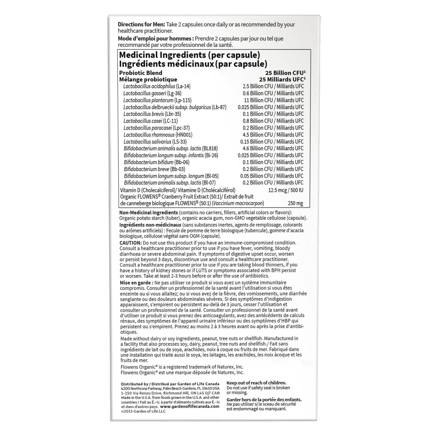 60 Vegetable Capsules | Garden of Life Dr. Formulated Probitiocs Prostate+ 50 Billion