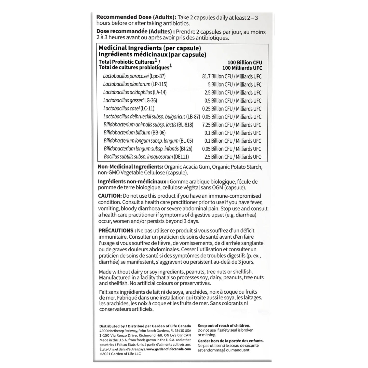 28 Vegetable Capsules | Garden of Life Dr. Formaulted Probiotics Restore