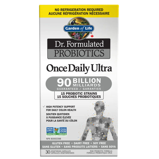 30 Vegetable Capsules | Garden of Life Dr. Formulated Probiotics Once Daily Ultra 90 Billion
