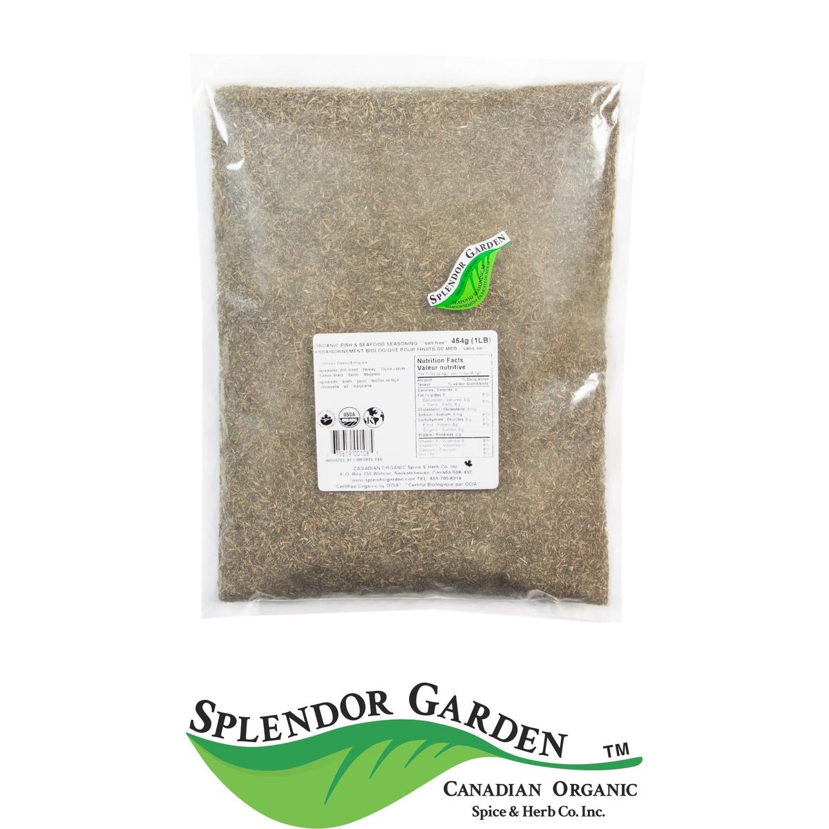 Splendor Garden Organic Fish & Seafood Seasoning, 454g Bulk Bag