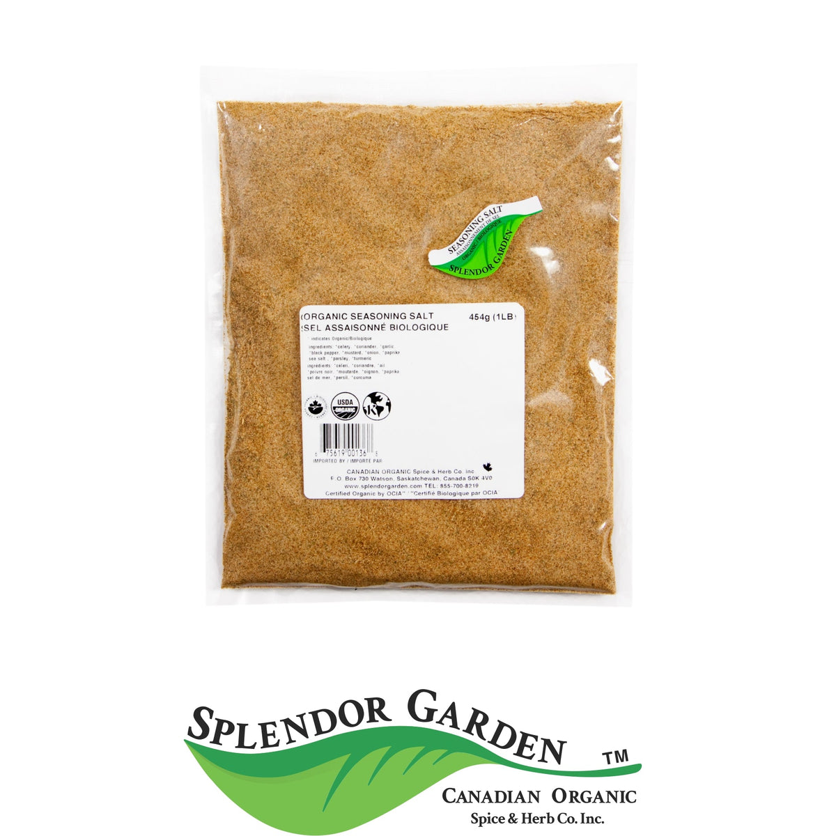 Splendor Garden Organic Seasoning Salt, 454g Bulk Bag