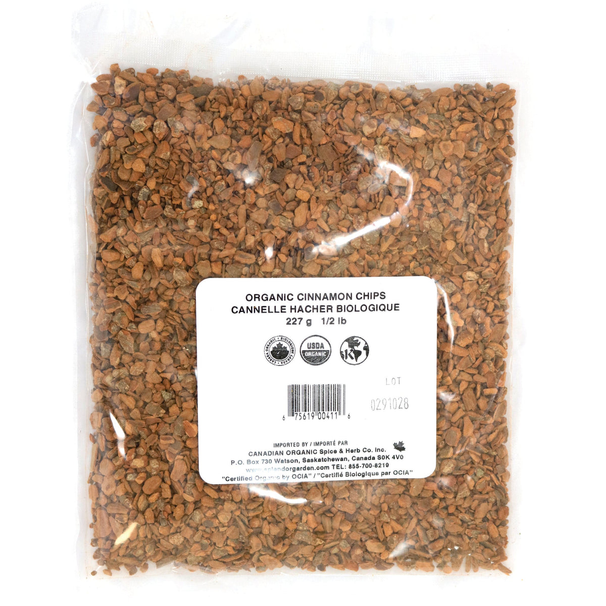 Splendor Garden Organic Cinnamon Chips, Cracked Cassia, 227g Bulk Bag