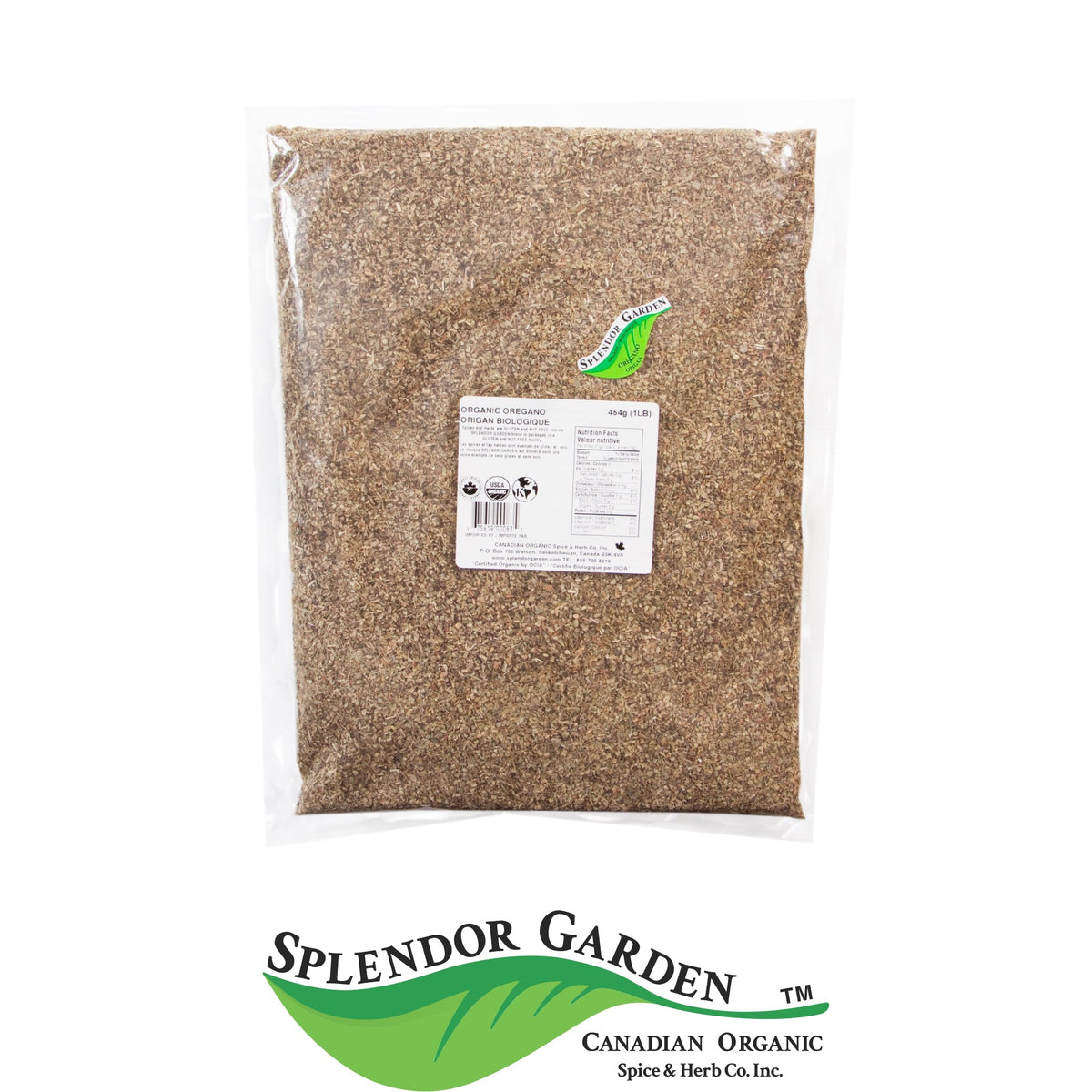 Splendor Garden Organic Oregano, Dried Herb, 454g Bulk Bag