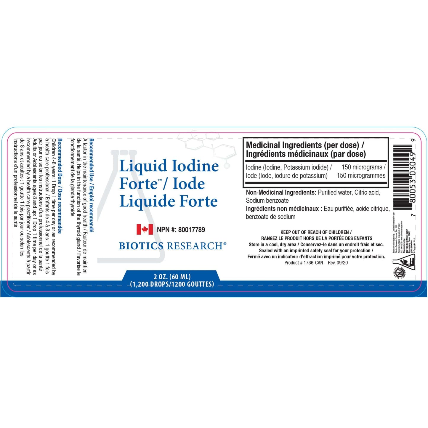 60mL | Biotics Research Liquid Iodine Forte
