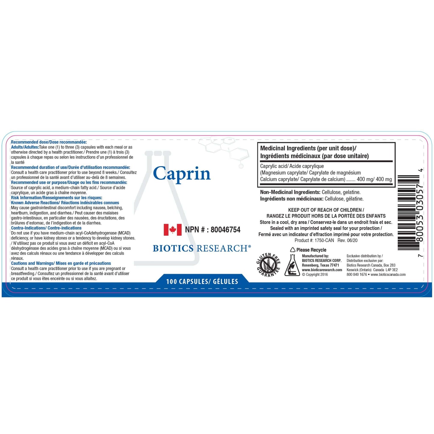 100 Capsules | Biotics Research Caprin