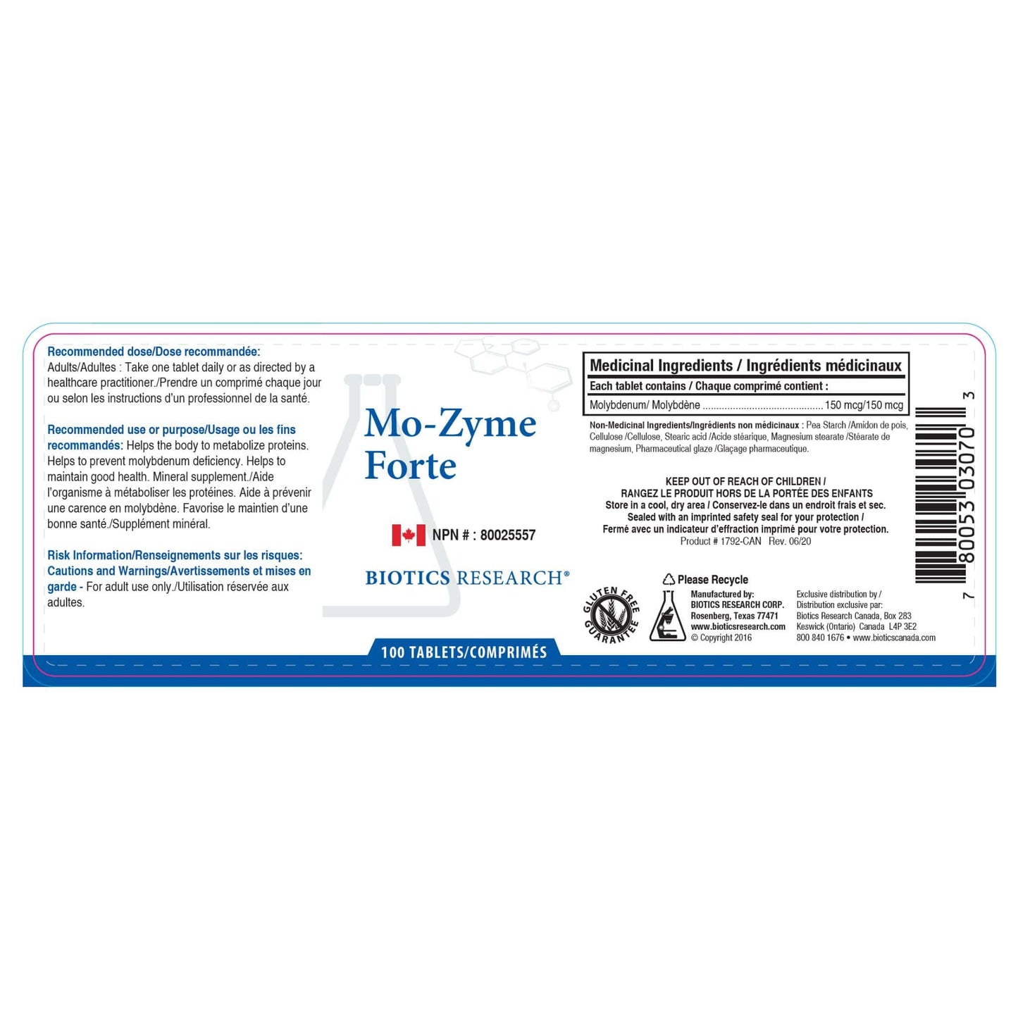 100 Tablets | Biotics Research Mo-Zyme Forte