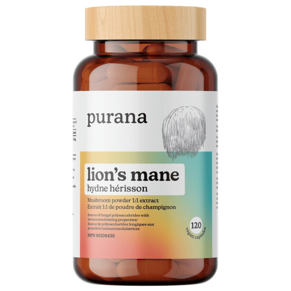 120 Capsules | Purana Lion's Mane 1:1 Extract Capsules 120 Capsules