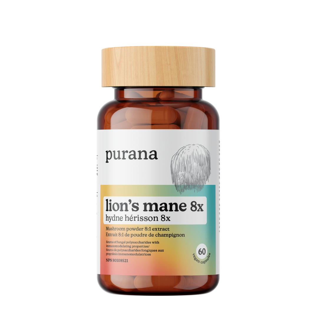 60 Capsules | Purana Lion's Mane 8:1 Extract Capsules 60 Capsules