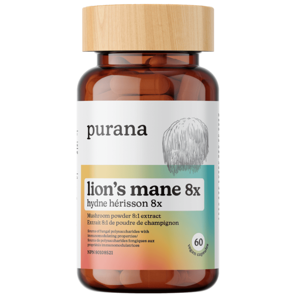 60 Capsules | Purana Lion's Mane 8:1 Extract Capsules 60 Capsules