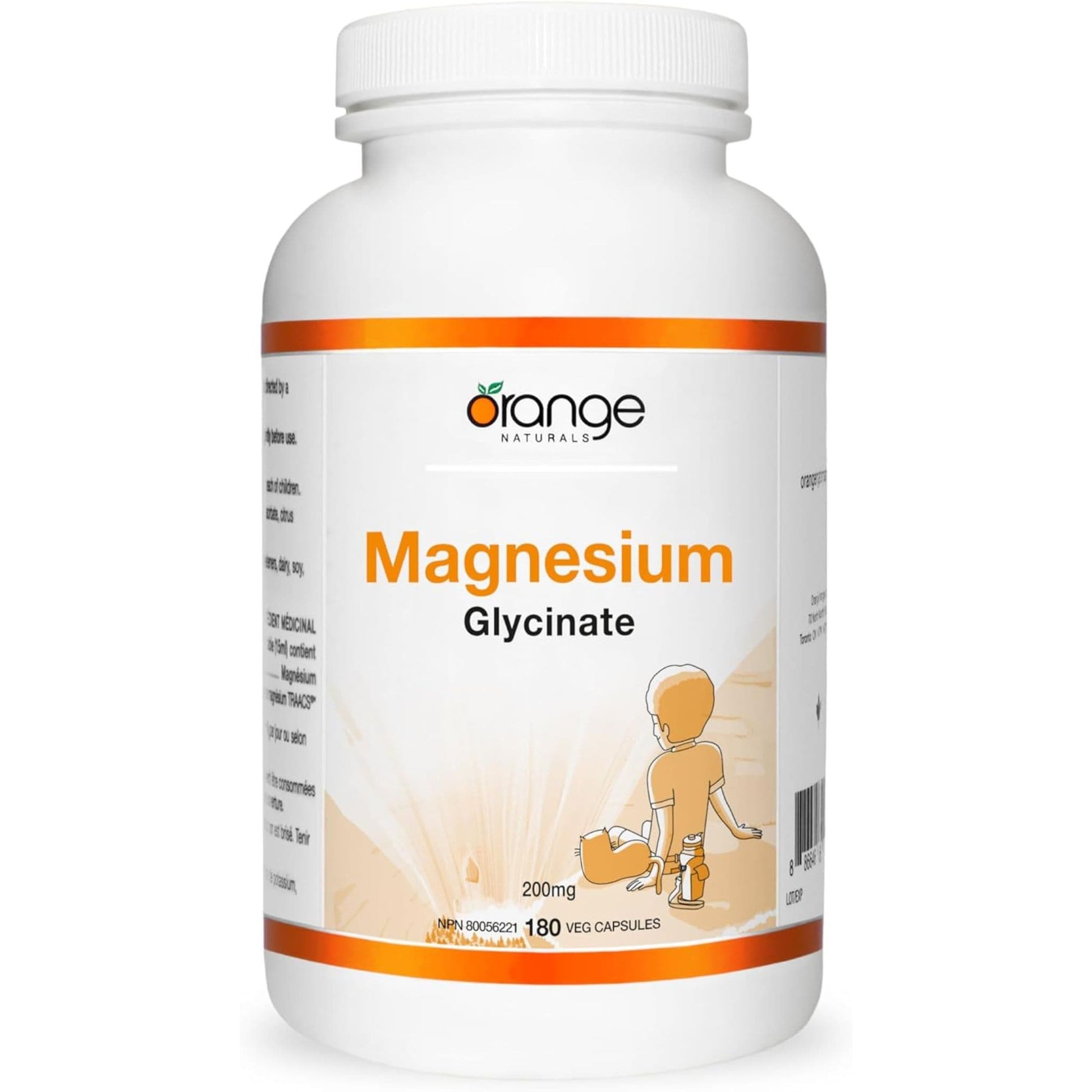 180 Capsules | Orange Naturals Magnesium Glycinate 200mg
