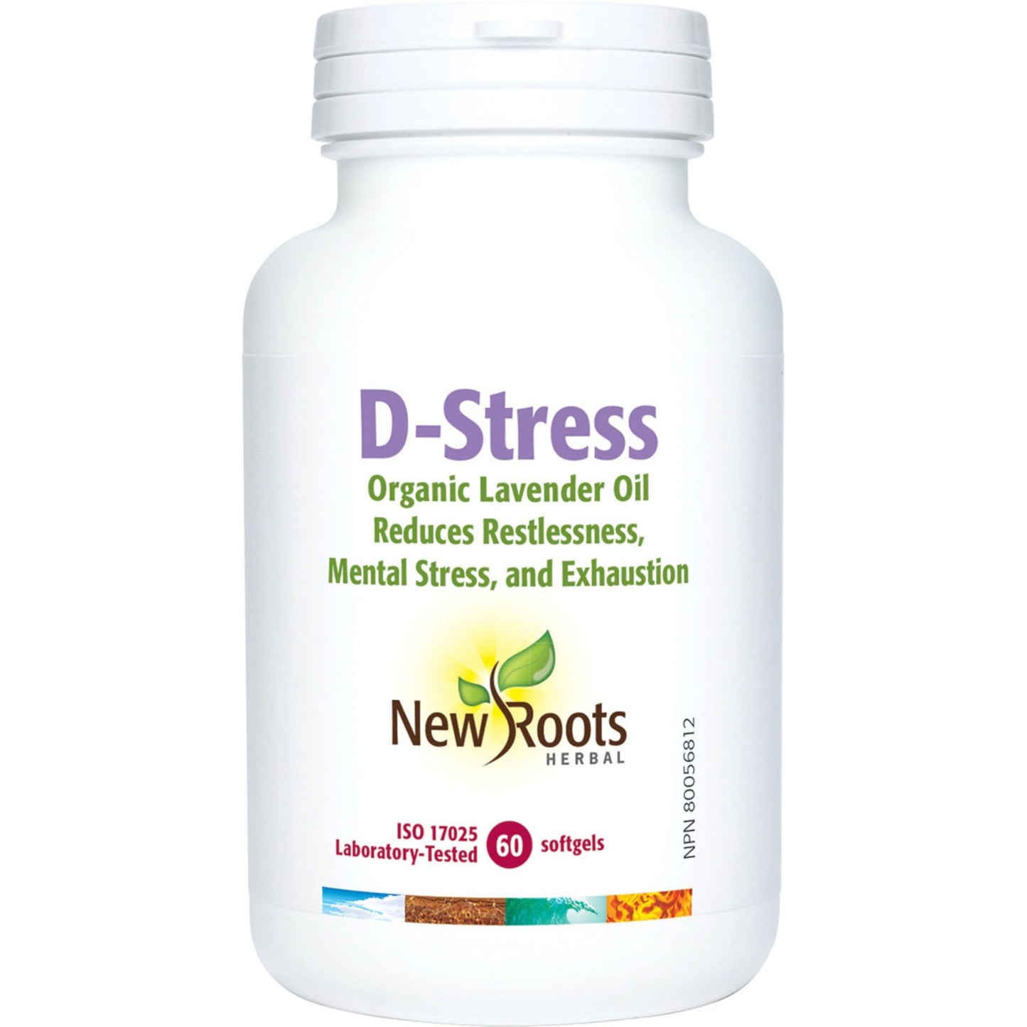 60 Softgels | New Roots Herbal D-Stress organic Lavender Oil