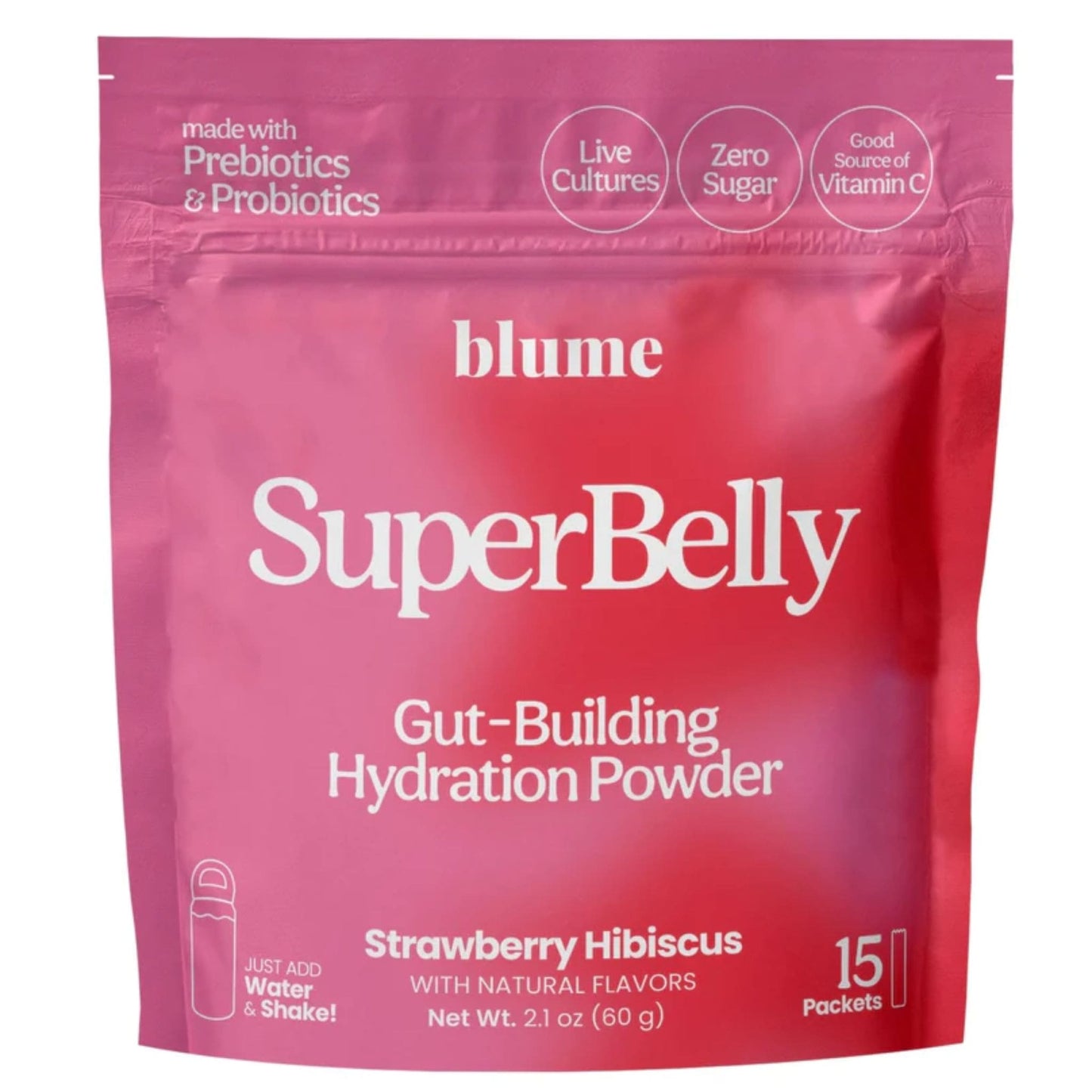 Strawberry Hibiscus 60g (15 Packets) | Blume Superbelly Gut Building Hydration Power // strawberry hibiscus flavour