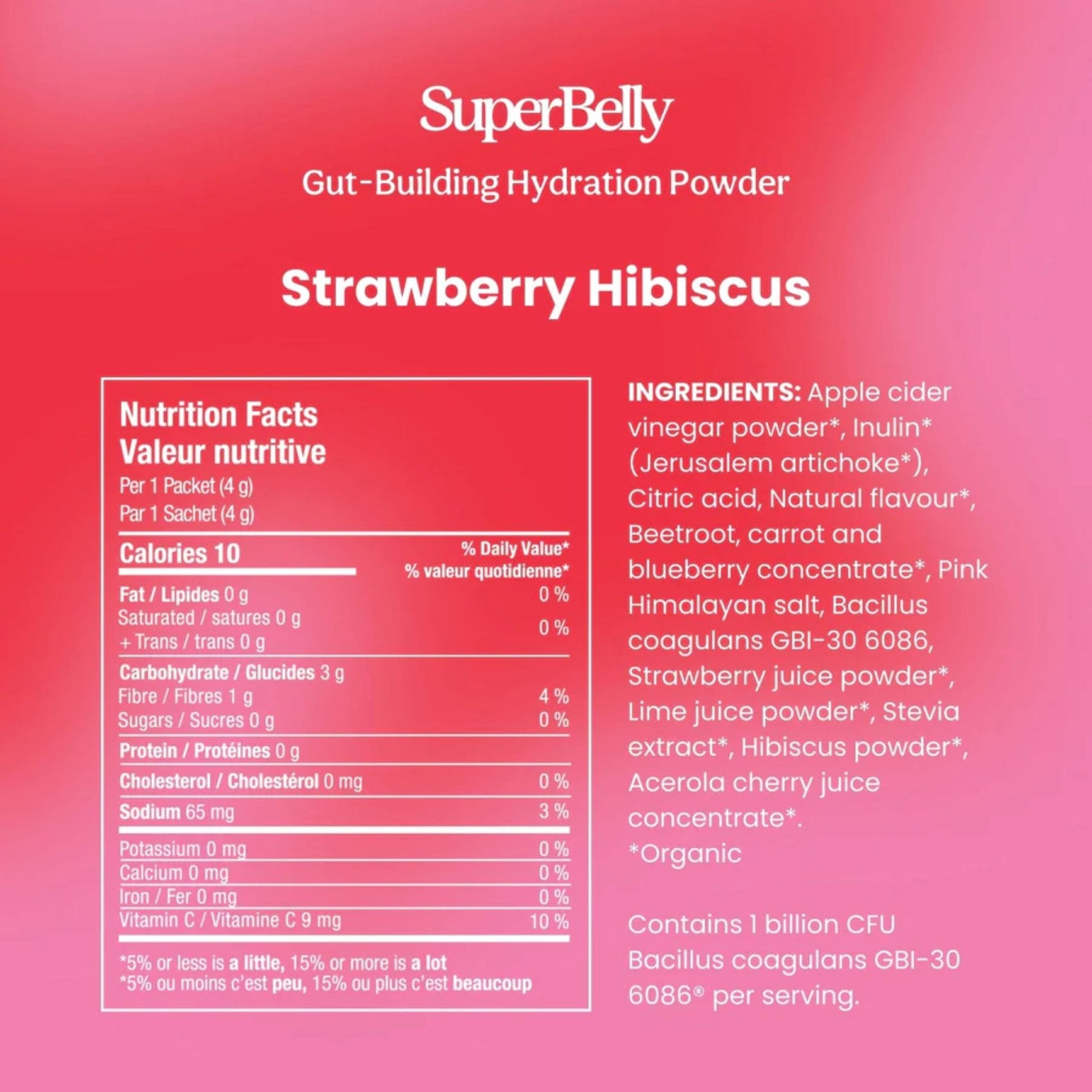 Strawberry Hibiscus 60g (15 Packets) | Blume Superbelly Gut Building Hydration Power // strawberry hibiscus flavour