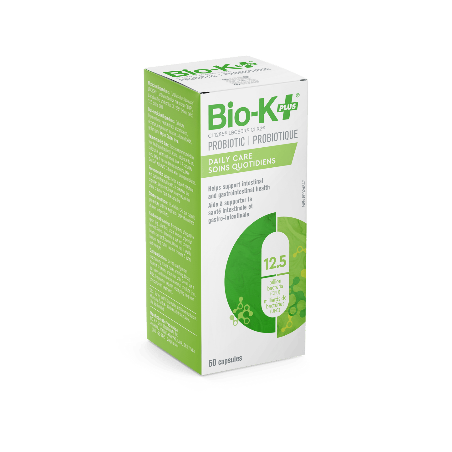 Bio-K+ Daily Care Probiotic 12.5 Billion 60 Capsules