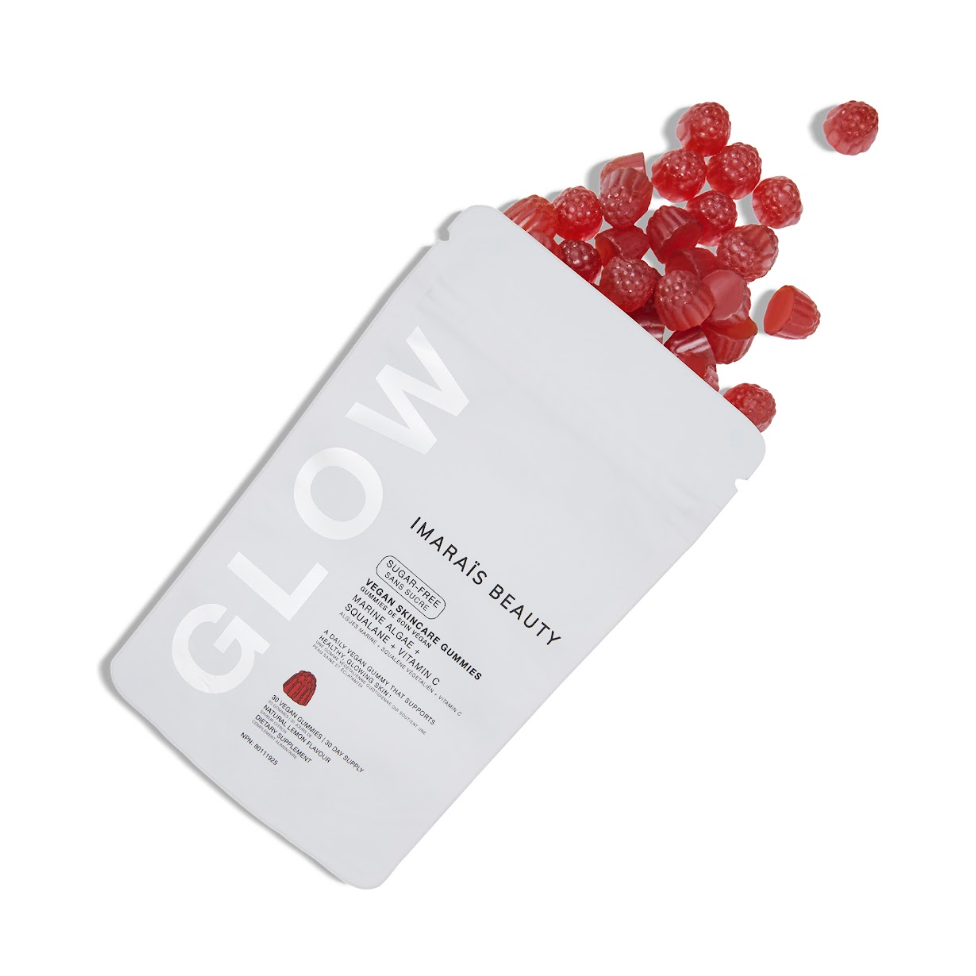 Imarais Beauty GLOW Skincare Gummies, Vegan Squalane, Marine Algae & Activated-C, 30 Gummies
