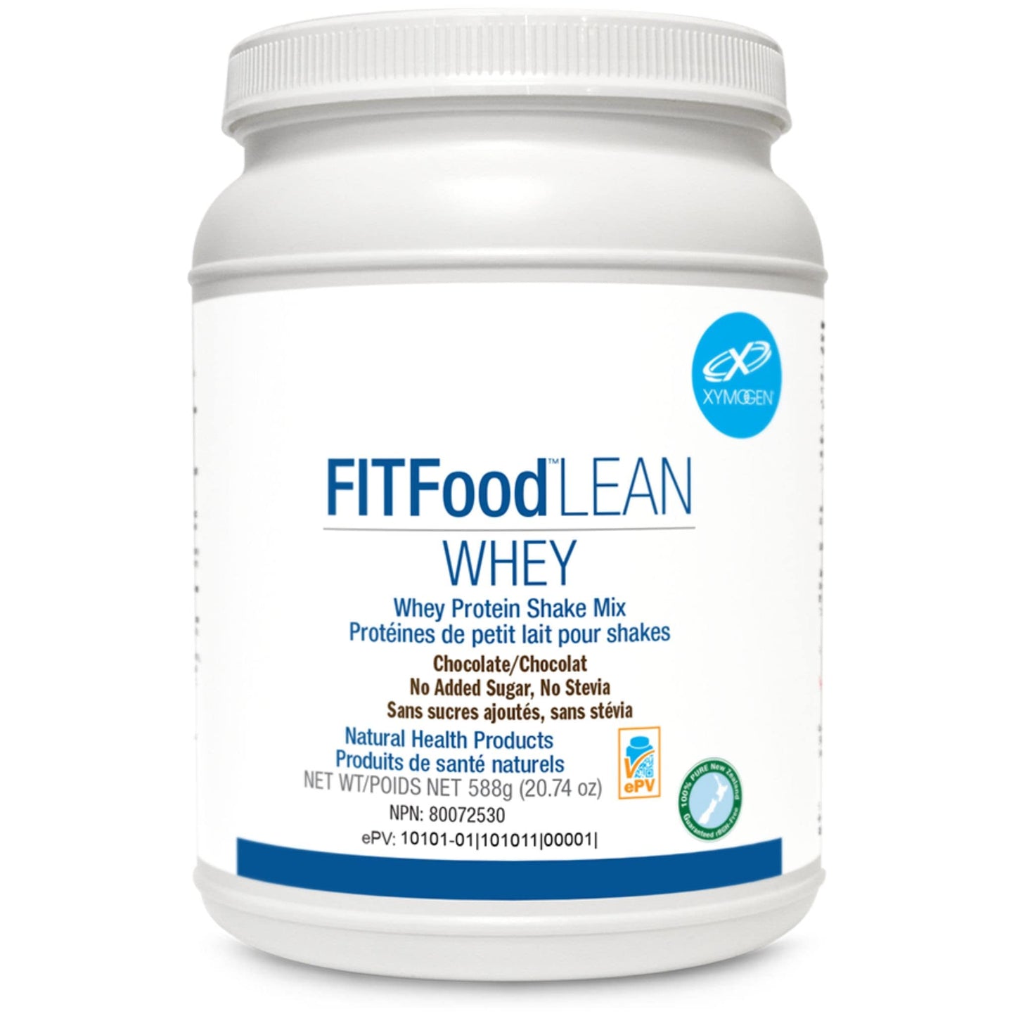 Xymogen FIT Food Lean Whey, No Added Sugar, No Stevia, 588g, Chocolate