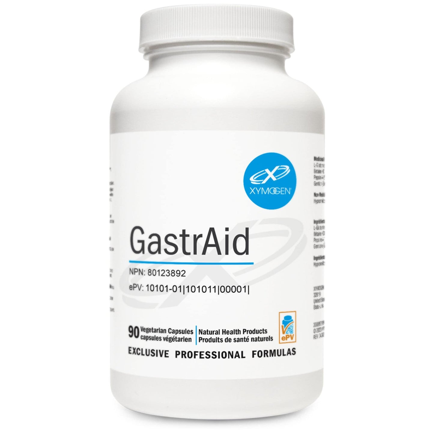 90 Vegetable Capaules | Xymogen GastrAid bottle