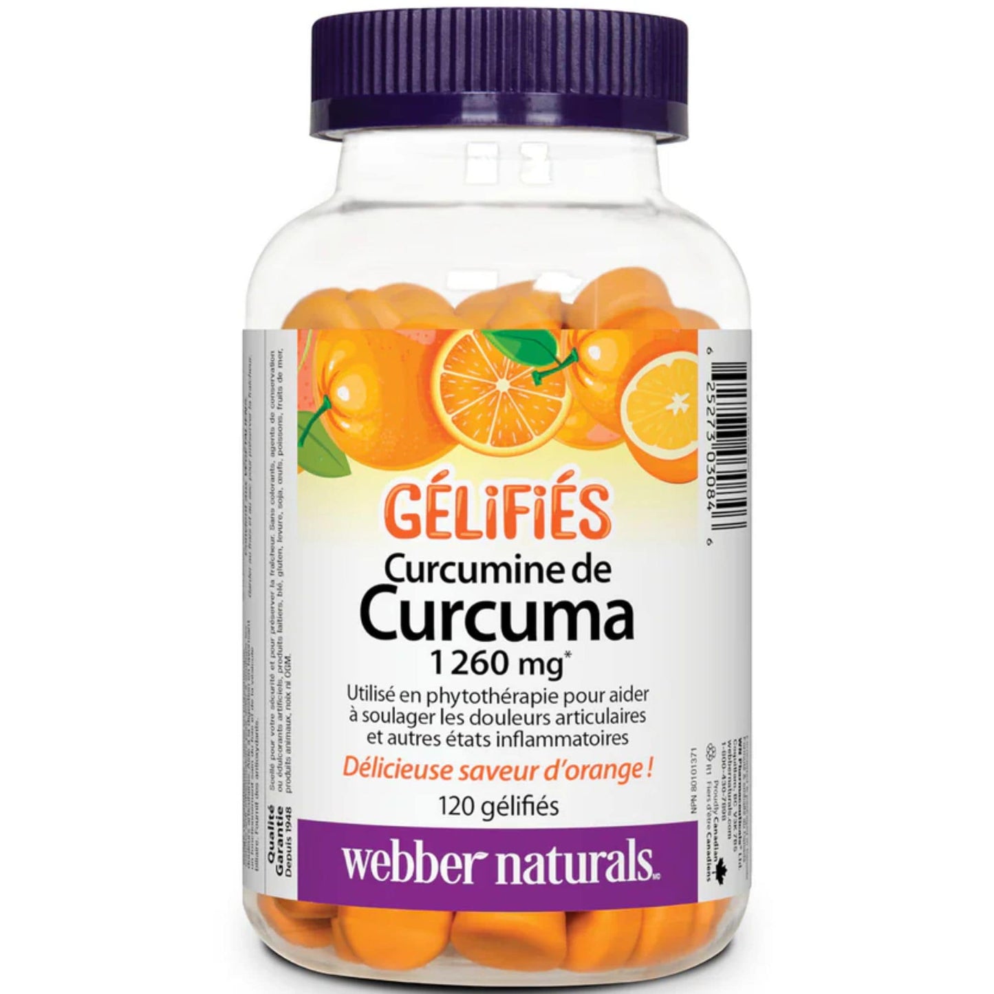 Orange 120 Gummies | Webber Naturals Gummies Turmeric Curcumin 1260mg