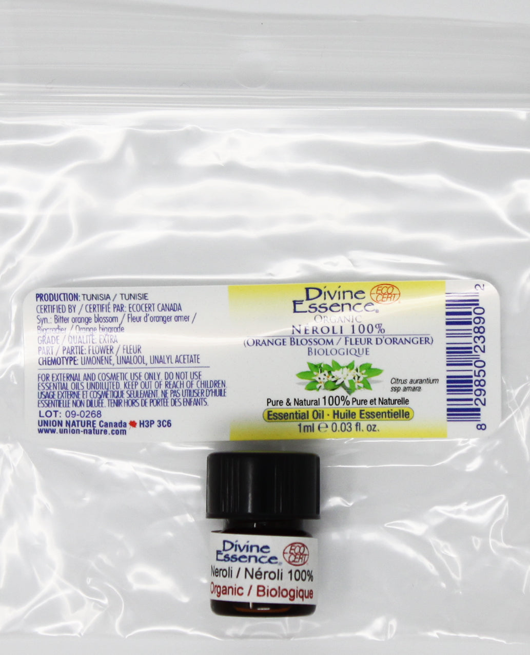 Divine Essence Neroli (Orange Blossom) Essential Oil 1ml