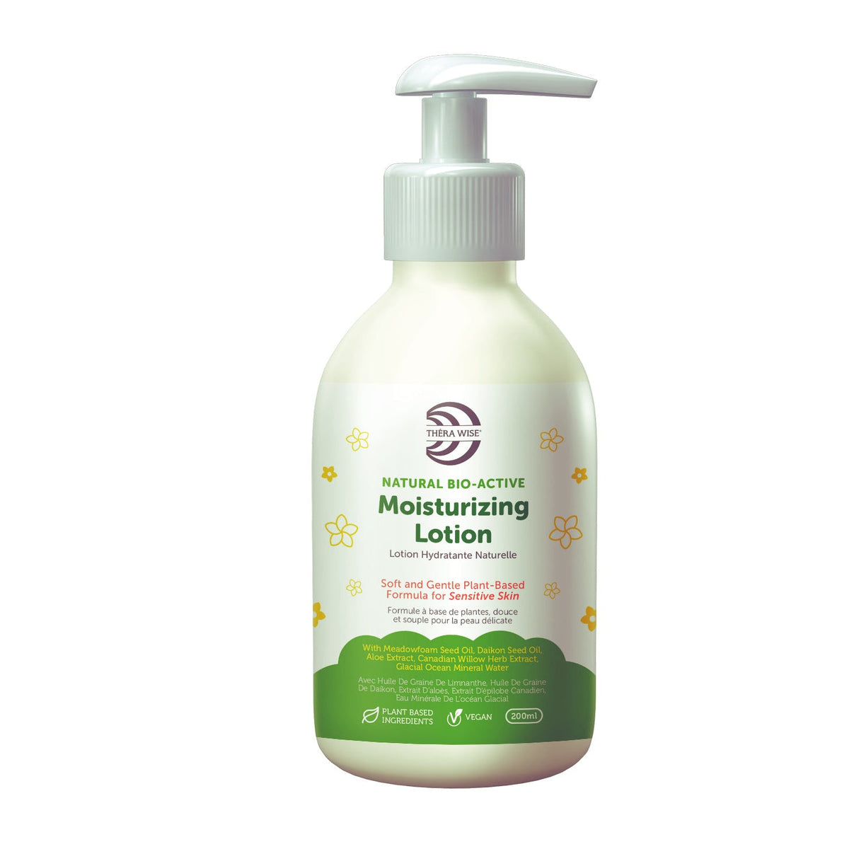 Thera Wise Natural Moisturizing Lotion with Meadowfoam, Daikon Seed Oil and Aloe, Plant-Based, 200ml