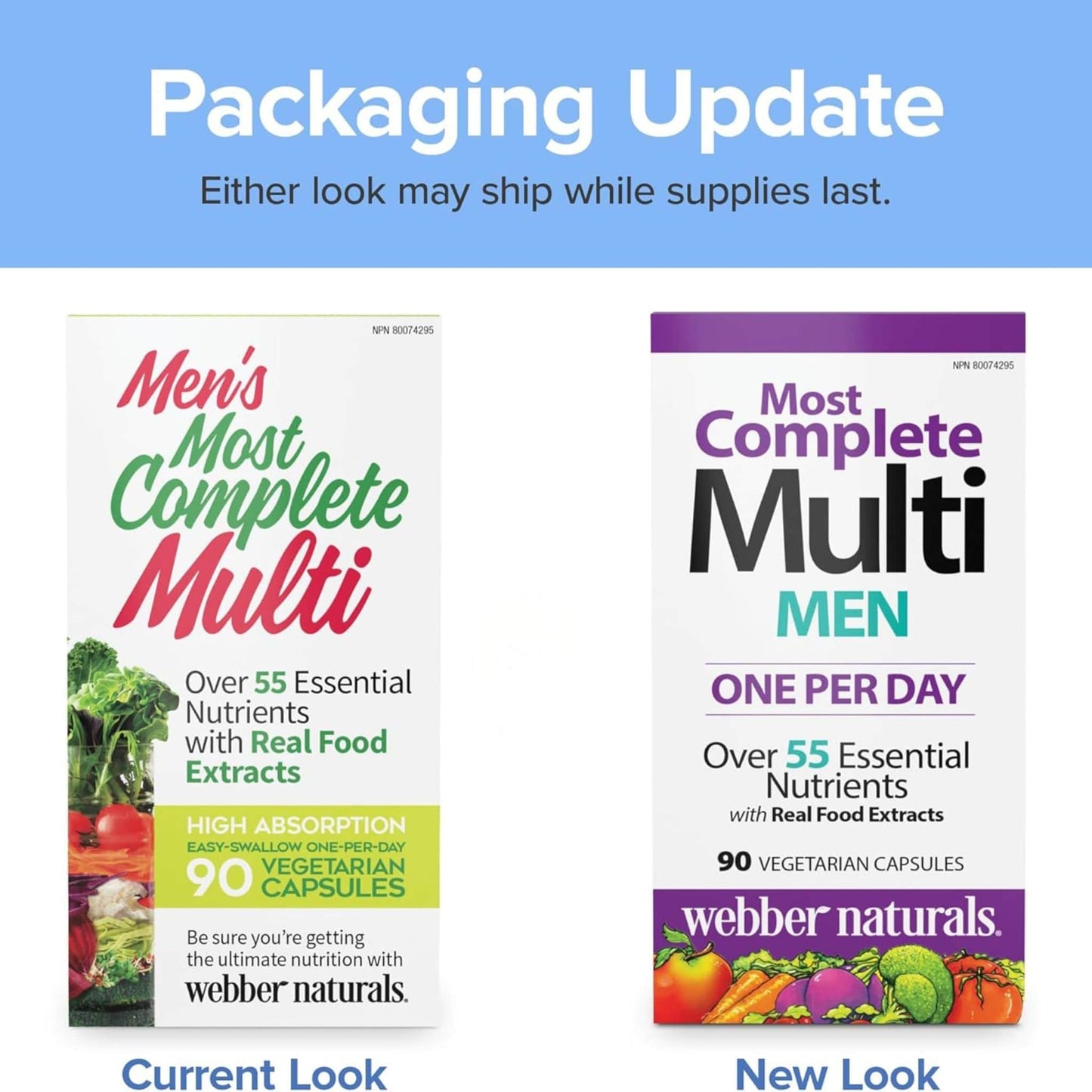 90 Vegetarian Capsules | Webber Naturals Men's Most Complete Multi